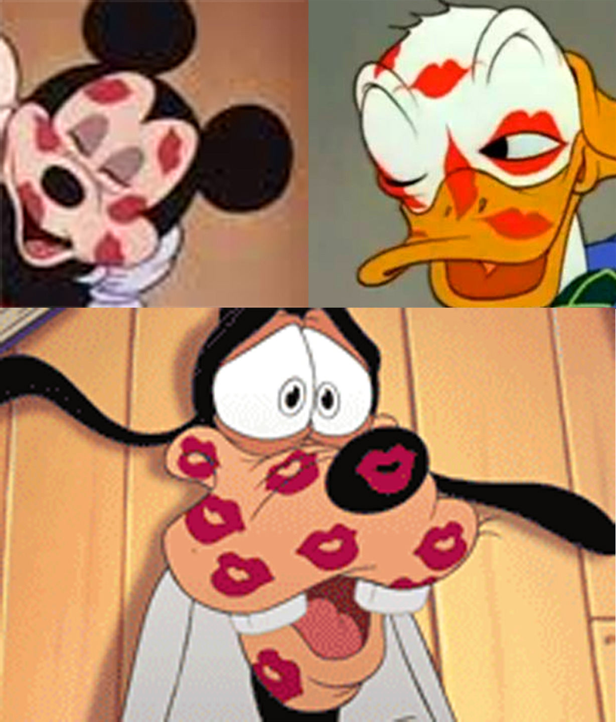 RoseMary1315 — The Classic Disney Trio with Lipstick Kiss Marks...