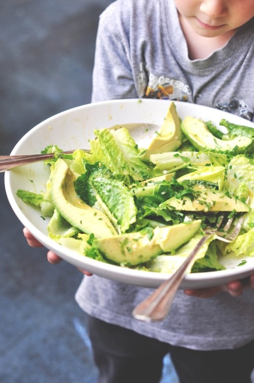 gettingahealthybody: sweetntreat:  Avocado and Romaine Salad  Please pass the plate :)