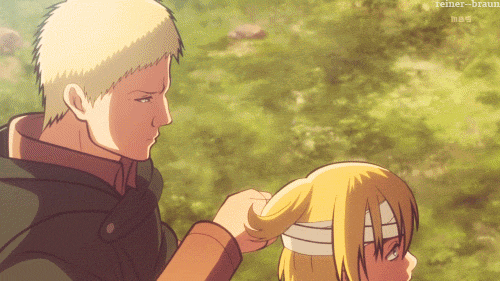stoned-levi:  baskebu:  reiner—braun:  Mama Braun to the rescue.   he looks so gentle and this gives me odd feelings 