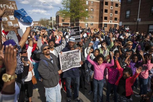 sugarmacaron:k-i-l-l-a-p-a-m:krxs10:PROTESTS ERUPT IN BALTIMORE OVER THE MURDER OF FREDDIE GRAY BY P