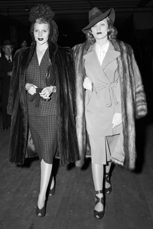 theritahaywortharchive: Rita Hayworth and Marlene Dietrich, 1940s