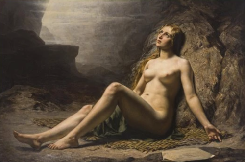 oliviacatherinefionn:The Penitent Mary Magdalene in the Cave - Eduard Kasparides (1890)