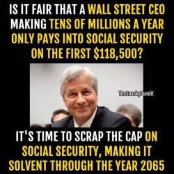 liberalsarecool:Adjust the cap! Millionaires and billionaires need to pay a percentage of their income similar to someone making โ,000.