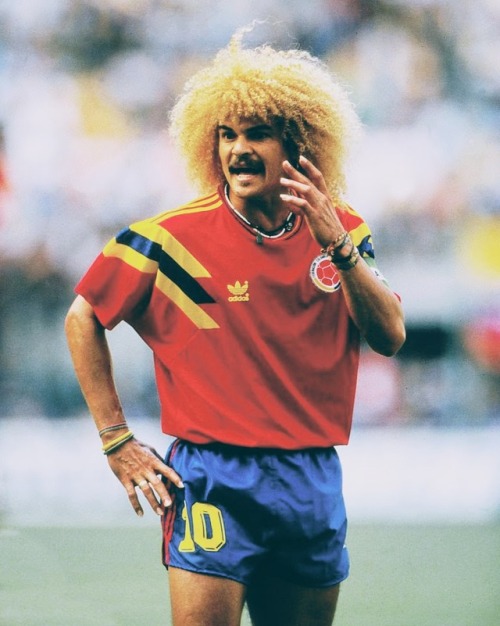 Carlos Valderrama, a creative playmaker, known for his great passing, technical skill, and elegance on the ball, he is regarded as one of the best Colombian and South American footballers of all time.