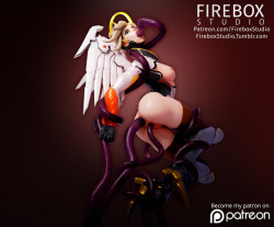 fireboxstudio: Thank you render of one of my Fav gals, Mercy. Also shes kinda getting dragged into hell but thats the same for all Mercy Mains haha.  