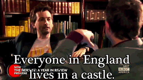 davidtennantssideburns:  David Tennant explains the living situation in England to American audiences.  