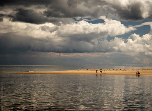 Fishermen at Magilligan Point Taken from the wee Foyle Ferry on the crossing from Greencastle t