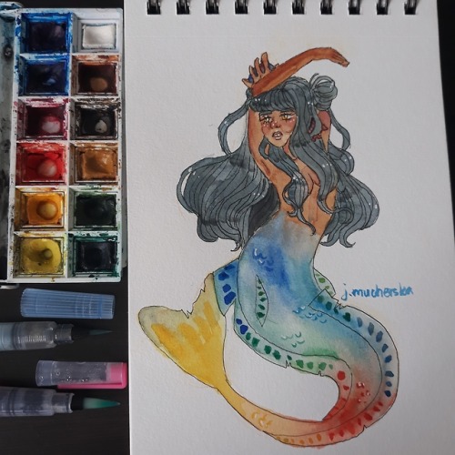 mucherr: a late rainbow mermaid bc tumblr didnt let me upload her yesterday