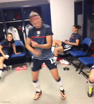 tobin-heath-swag:  tpinoe:   (x)  god i honestly dont see why everyone doesnt love them  Also Alex morgans little dance is absolutely adorable   