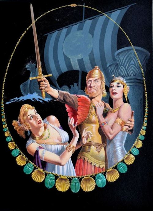 vintagegeekculture:Lawrence Sterne Stevens’s cover for “Famous Fantastic Mysteries” with H. Rider Ha