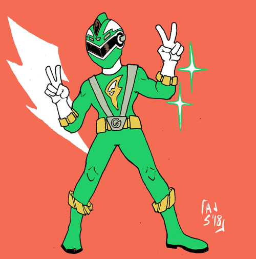 My fave white and green rangers; The Green RPM and White Alien rangers! 