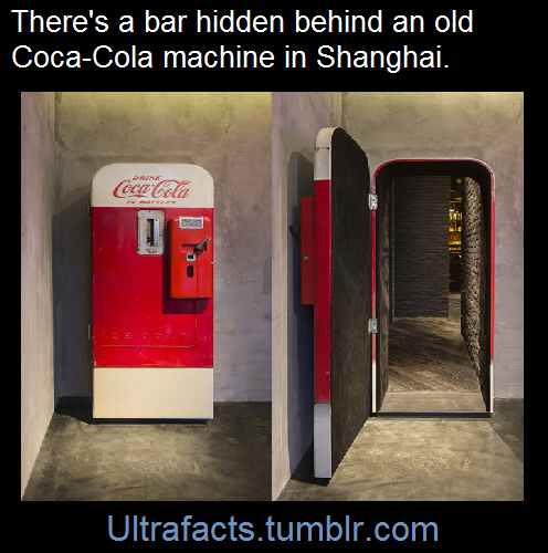 ultrafacts:  There’s a vintage Coca-Cola vending machine in Shanghai that hides