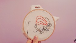 audreyiii:  practicing the backstitch with