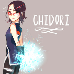 brittsart:  art request of Sarada using Chidori!