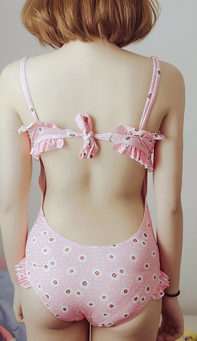 Porn kvnai:  Pinky kawaii swimming suit  ♡Discount photos