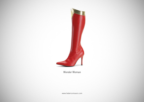 tastefullyoffensive:  Famous Shoes by Federico Mauro [via]Previously: Men Pin-Ups