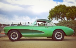 auto100:  Green ‘Vette at Laguna Seca 2013 