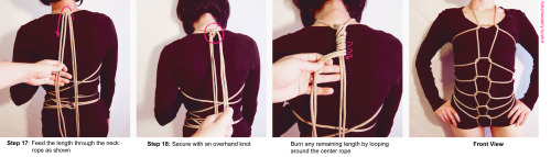 Shibari Tutorial: Haze Harness ♥ Always practice cautious kink! Have your sheers ready in case of em