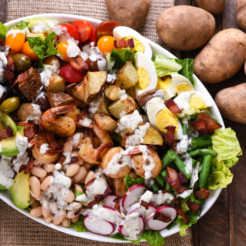 recipehouse: (via Mega Chopped Salad with Shrimp &amp; Roasted Potatoes - Foxes Love Lemons)