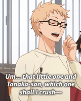 maguilty:  &ldquo;Tsukishima, you got character problems.&rdquo; 
