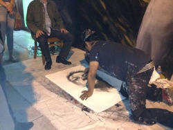 Street artist working in downtown LA.   He