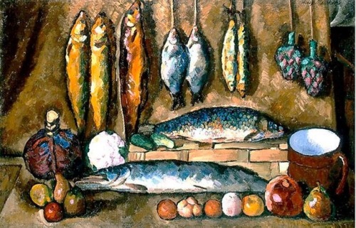 “Still Life” (Russia, 1910) Oil on canvas, By Ilya Mashkov