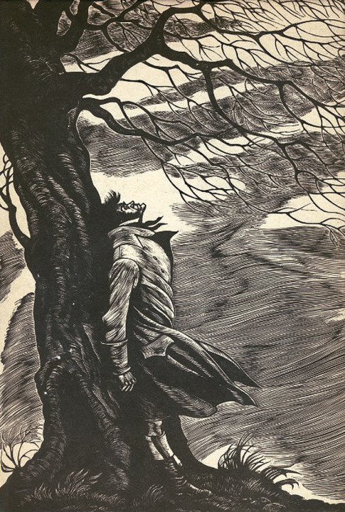 the-cinder-fields: Fritz Eichenberg, illustration for 1943 edition of Wuthering Heights.