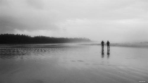 Into the mist…Long Beach, Tofino, BC. Canada ~ Coast to Coast ~ Shades of Black & White ~