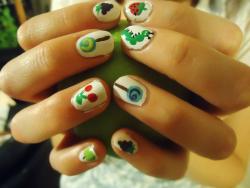 nailpornography:   Very Hungry Caterpillar Nails!  submitted by glitterandganache 