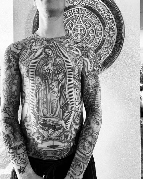 Amazing Virgin Mary Guadalupe by Chuco Moreno @chucomoreno95237 ! #chucomoreno #guadalupetattoo #gua