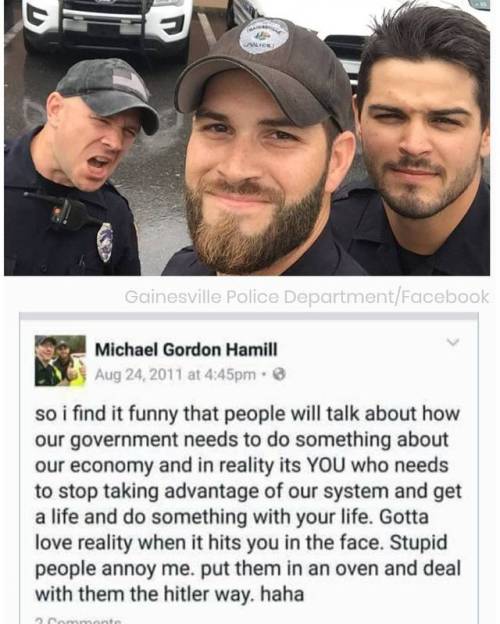 @Regrann from @theunapologeticblackman - Meet Neo-Nazi cop Michael Gordon Hamill (the tragic waste