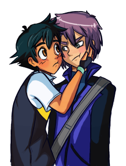 atomicmuffin:Happy Valentine’s Day, my fellow comashippers! &lt;3Also, it’s transparent, so feel free to drag these precious boys all over your screen or whatever it is you do with transparent drawings