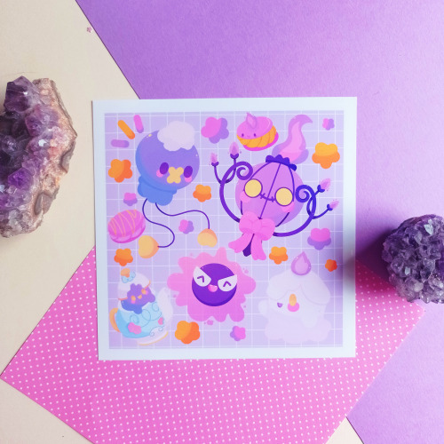 puffychi:I love ghost type pokemon!! (｡･｀ω´･｡)Mini prints and stickers available at my etsy shop! ht