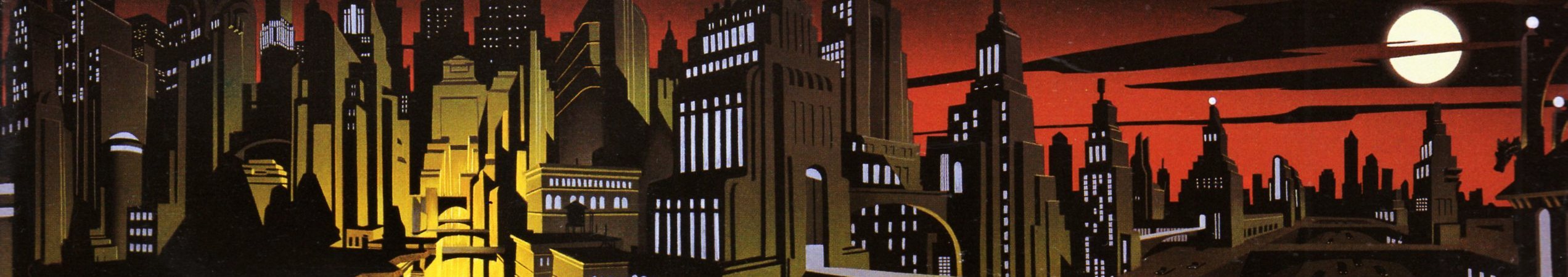 BATMAN: ANIMATED — Gotham City panoramic view. Look at the image full...