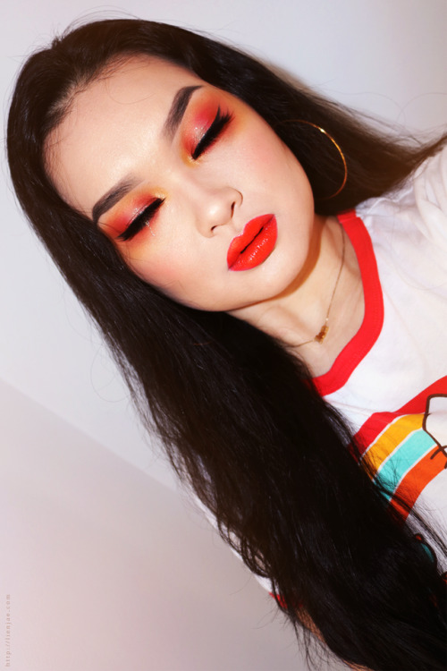 Monochromatic Orange Makeup Look ➵ on LienJae.Com.