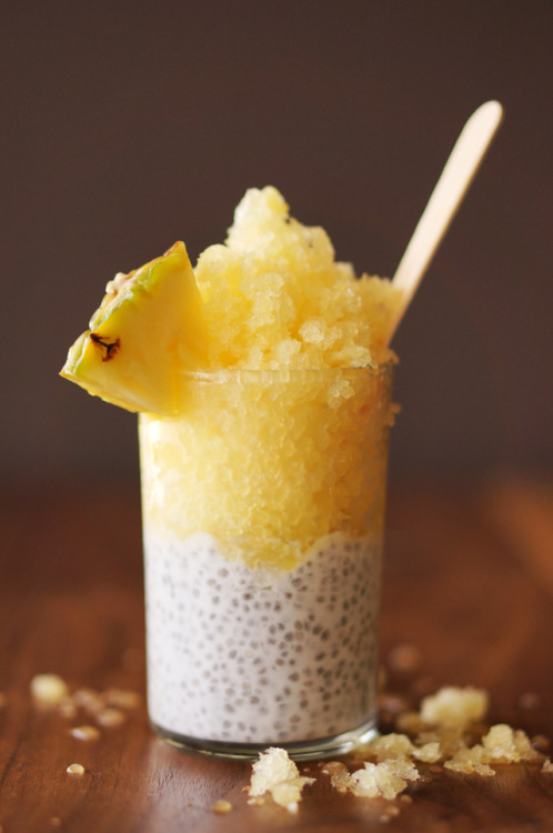 teenshealthandfitness:  thedinnerconcierge:  Pineapple Flurry + Coconut Chia Seed Pudding @ Honestly