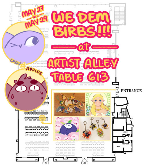 heya! a bit of a late yelling! @gentlemancrow and i will be at fanime table 613! can’t make it on fr