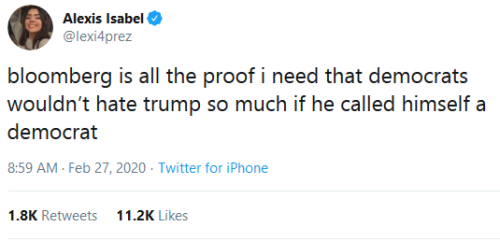 tymorrowland:  i-hate-chick-fil-a:  Absolutely yes.    I’m amazed and saddened Bloomberg is doing so well just by flooding the airwaves with ads galore #Bernie2020      ok, yeah, fuck bloomberg, he can choke. but can we please stop using height and