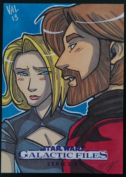 kick-girl:A few more of my favorite sketch cards from the Star Wars Galactic Files Series 2 set. I h