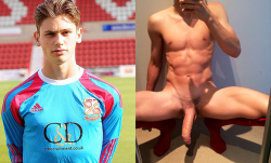 edcapitola2:  str8boysworld:  All STRAGHT Boys. ALL DAY😏😏😏   👅More STRAIGHT BOYS WORLD Here!👅 Follow!💦  UK footballer, Aaron Moody, loves to talk dirty and show off his horse-hung dick. Follow me at https://edcapitola2.tumblr.com