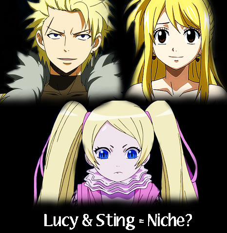 jaerinmiyasha:  Blonde Family? Fairy Tail’s Sting + Lucy = Niche? I’m sorry OTL. But they’d be one perfect (hot) family, you can’t deny that.  Ok I’m shipping Sting and Lucy now