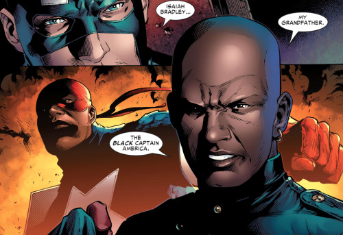 aliitvodeson:maxximoffed:My grandfather. The black Captain America.Young Avengers #3Isiah Bradley wa