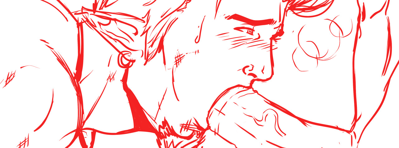 craygallery:  WIP panel from the page 6 of my comic, the sketch was prety quick to
