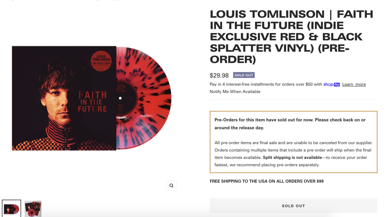 Louis Tomlinson- Faith In The Future Pop Up Vinyl : r/VinylReleases