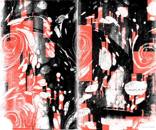 Marbled endpapers, with black-and-red optimization glitch.From the back matter of A Select Collectio