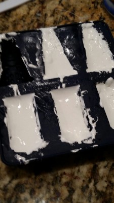 zonkos-jokeshop:  Who-t chocolate: Step 1: fill a Doctor Who silicone ice cube tray with Kraft Jet-Puffed marshmallow fluff Step 2: leave the tray in the freezer for one or more hours Step 3: remove tray from freezer; remove marshmallow from tray Step