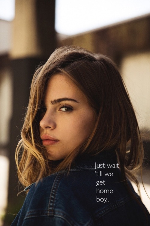 captionedgoddess:  Just wait ‘till we get home boy..