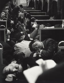 Early morning train in Japan, 1964