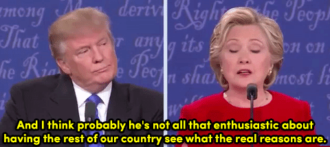 impuretale:  micdotcom:  Hillary Clinton won the first debate and it wasn’t even close That sound you hear is the entire Democratic Party exhaling. Hillary Clinton commanded the first debate by letting Trump shoot himself in the foot over and over