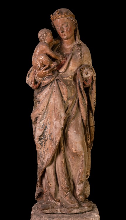 ADVENT CALENDAR DAY 23This 15th-century limestone sculpture of Mary holding the Christ Child was mad